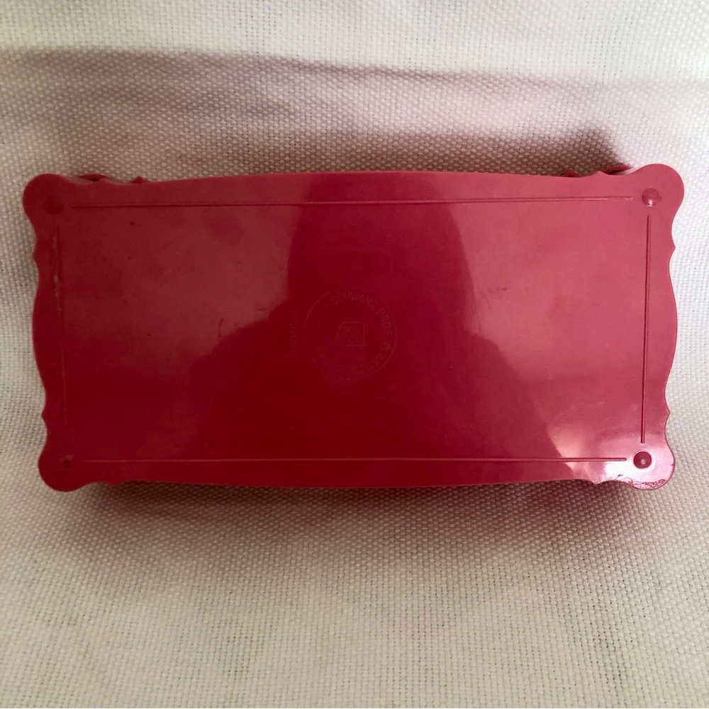 Vintage mid century 60's Plastic Pink Schwarz Bros Tissue Box Cover Floral
